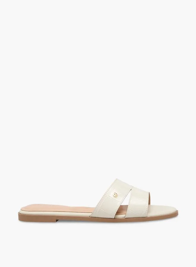 Celeste IVORY Women Textured Slip-On Sandals for Women | Best Price UAE