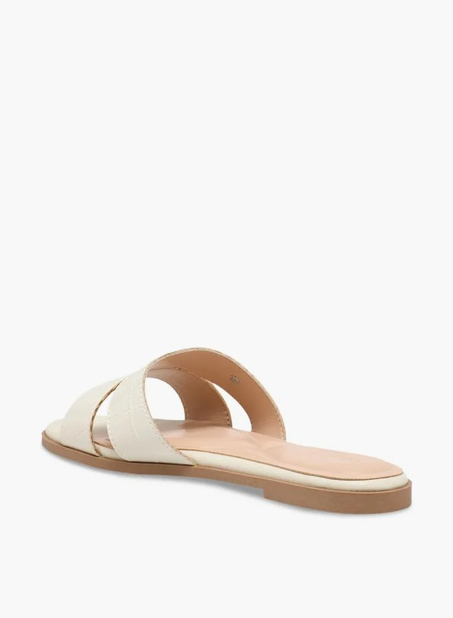 Celeste IVORY Women Textured Slip-On Sandals for Women | Best Price UAE