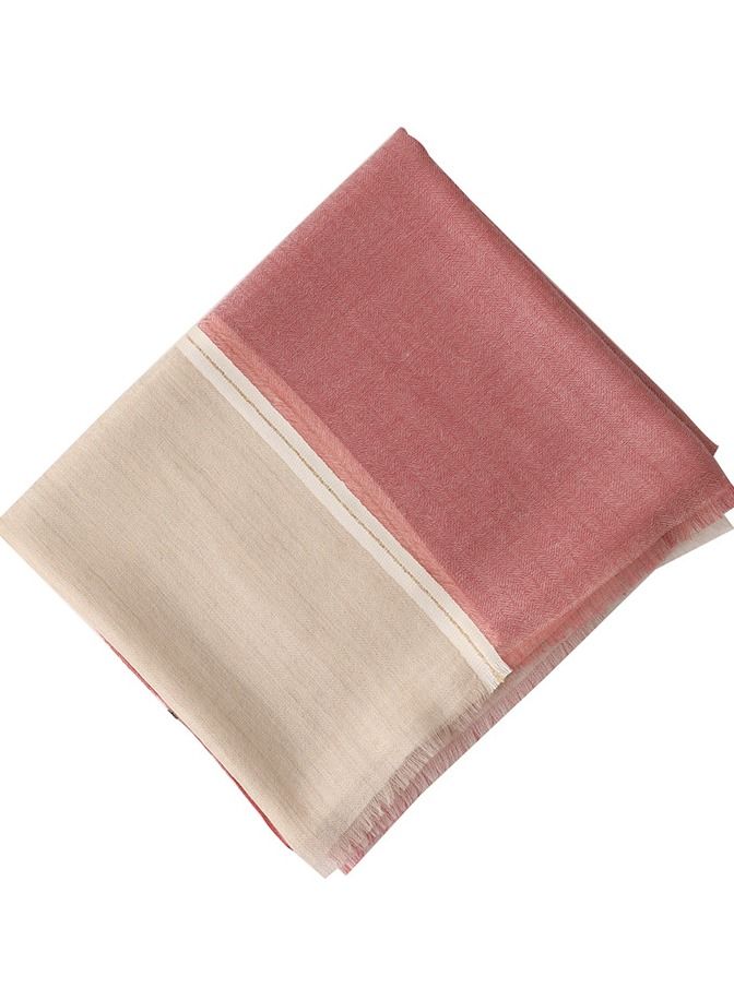 Loquat Simple Splicing Long Cashmere Scarf  - Image 2
