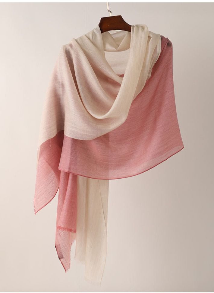 Loquat Simple Splicing Long Cashmere Scarf  - Image 1