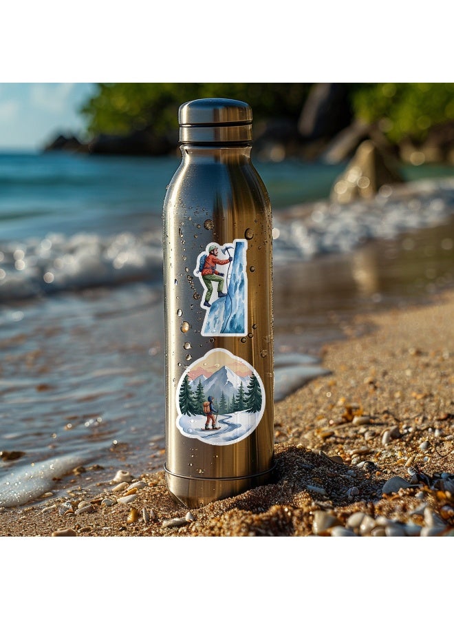 قوس قزح أورينبو 50 قطعة من ملصقات الرياضات الشتوية المصنوعة من الفينيل المقاومة للماء للسيارة وزجاجة الماء والكمبيوتر المحمول والأمتعة والخوذة والهاتف هدايا لمحبي الرياضة - Image 4