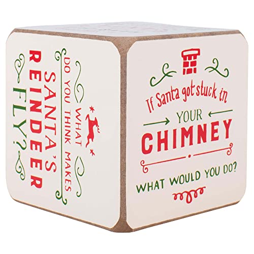 DEMDACO Conversation Block Soft Cream 3 x 3 MDF Wood Christmas Party Game Activity - Image 5