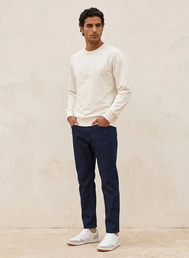 Iconic WHITE ICN FLOCK SWEATSHIRT for Men | Best Price UAE