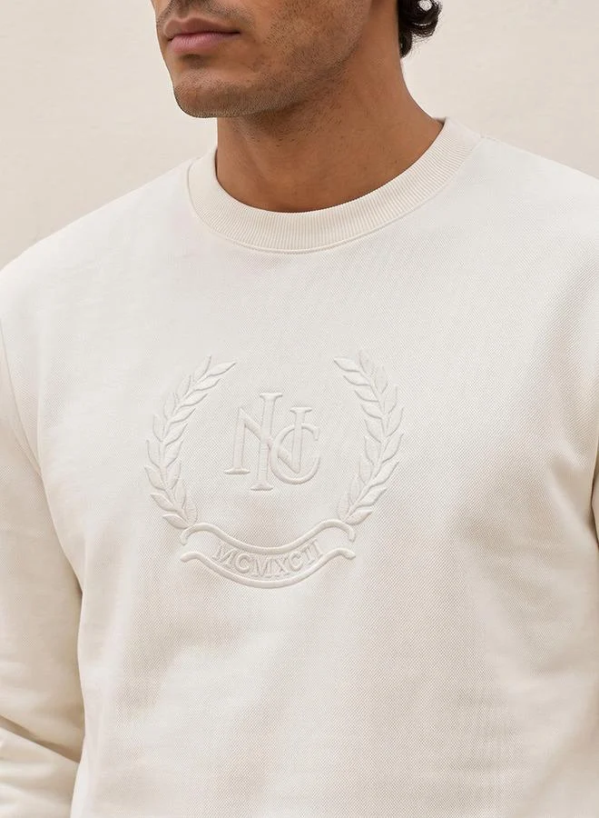 Iconic WHITE ICN FLOCK SWEATSHIRT for Men | Best Price UAE