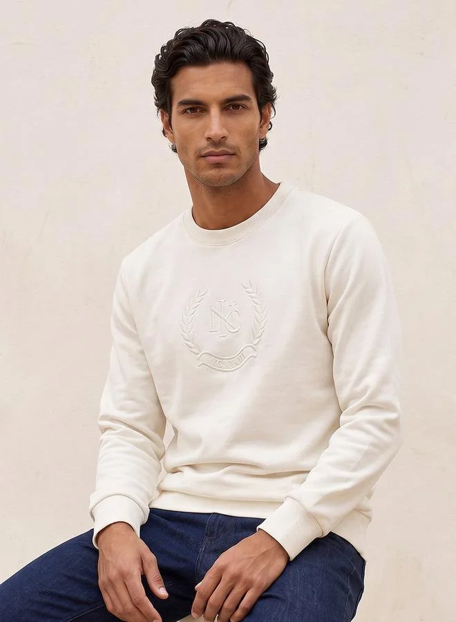 Iconic WHITE ICN FLOCK SWEATSHIRT for Men | Best Price UAE