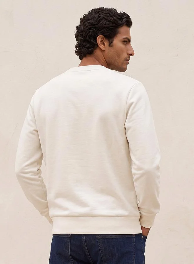 Iconic WHITE ICN FLOCK SWEATSHIRT for Men | Best Price UAE
