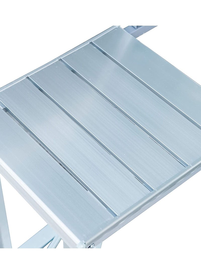 DubaiGallery Folding Camping Picnic Table with 4 Seats with Garden Umbrella Hole Portable Table Aluminum Alloy Frame with Soft Handle Suitable for Barbecue Travel Outing - Image 4