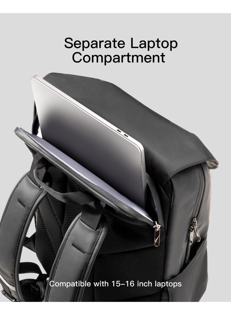 Inateck 22.8L Expandable Laptop Backpack Water Resistant Travel Backpack with Side Pockets Black - Image 3