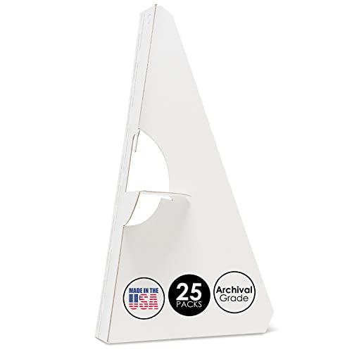 Lineco 25 Pack Cardboard Easel Backs 15 Inch, Self Stick Stand Display Signs, Canvas, Photographs, Brochures, Posters, Artwork and Crafts, White, Made in USA - Image 1