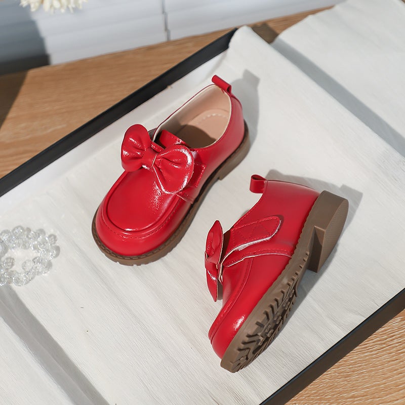 Spring 2026 New Girls' Leather Shoes Princess Soft-Soled Flats Matte Red Elementary School Performance Shoes - Image 4