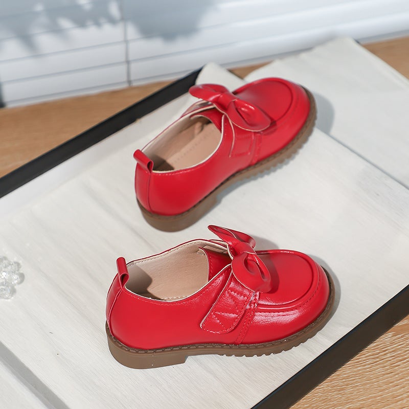 Spring 2026 New Girls' Leather Shoes Princess Soft-Soled Flats Matte Red Elementary School Performance Shoes - Image 5