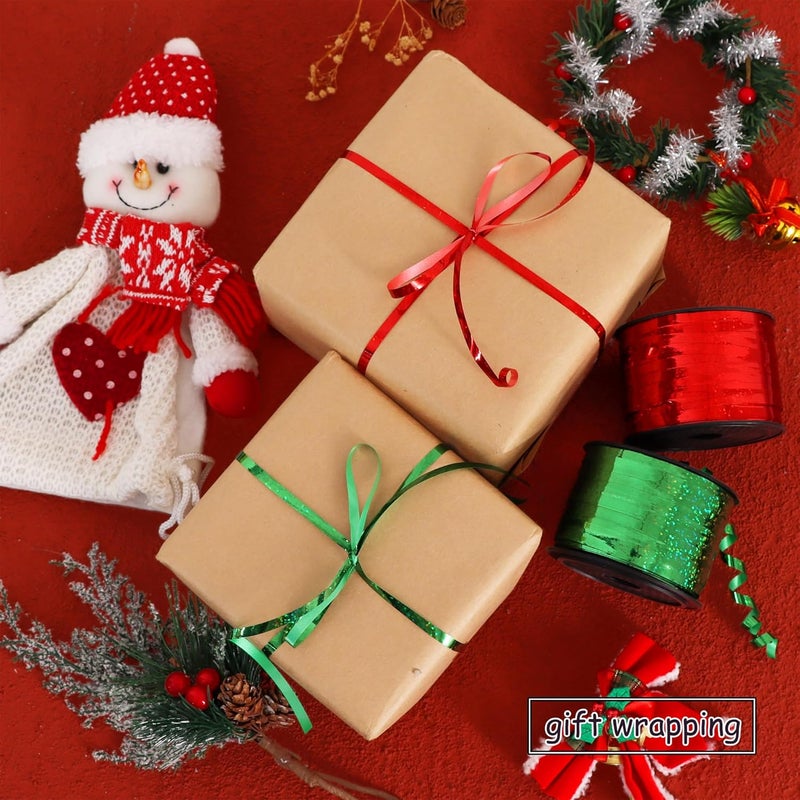 BEISHIDA 2 Pack Christmas Curling Ribbons Red and Green Balloon String Ribbons for Gift Warppping Birthday Christmas Party Decorations（Total 200 Yards） - Image 4