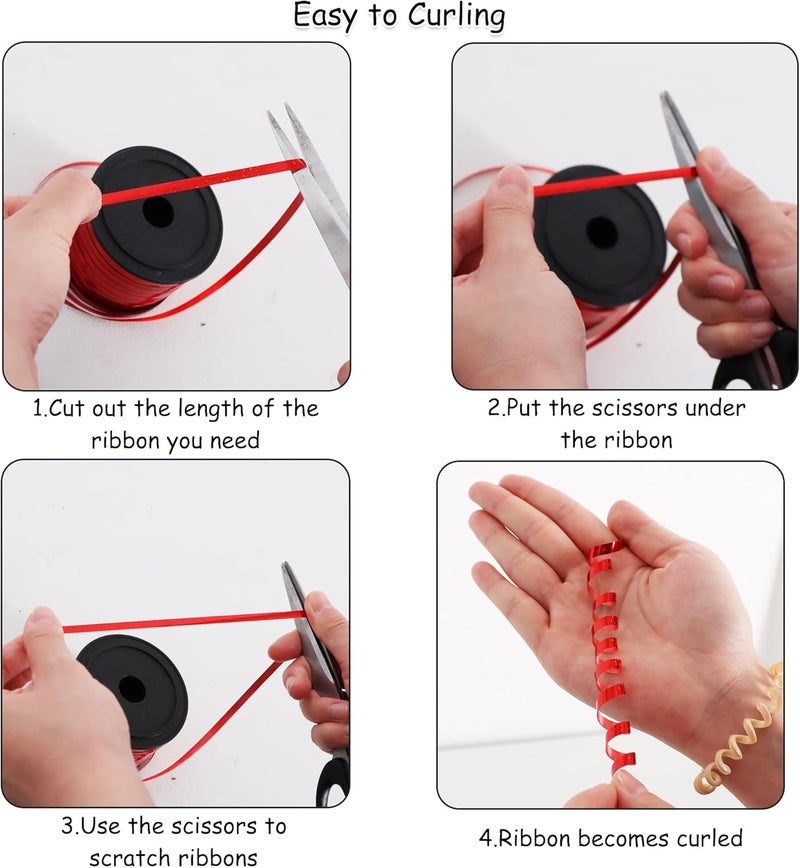 BEISHIDA 2 Pack Christmas Curling Ribbons Red and Green Balloon String Ribbons for Gift Warppping Birthday Christmas Party Decorations（Total 200 Yards） - Image 3