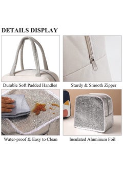 KASTWAVE Insulated Lunch Bag, Leak Proof Reusable Tote, Waterproof Lunch Bag, Ladies Men's Kids Beach Hiking School Work Picnic Carrying Bag Beige  - Image 4