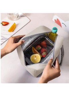 KASTWAVE Insulated Lunch Bag, Leak Proof Reusable Tote, Waterproof Lunch Bag, Ladies Men's Kids Beach Hiking School Work Picnic Carrying Bag Beige  - Image 2