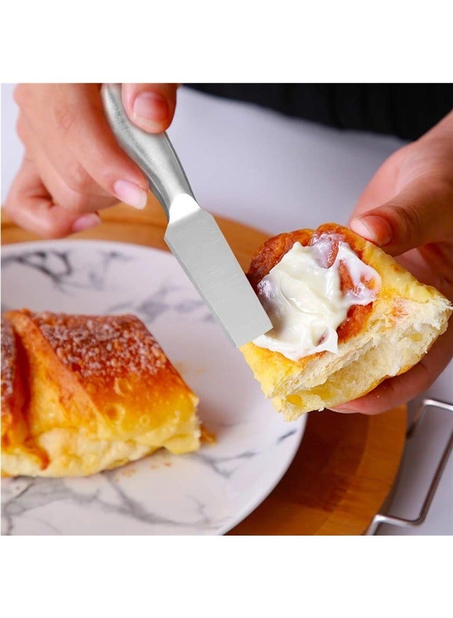 4 pcs Cheese Stainless Steel Buffet Colander Serving Cutter Fork Knife (Stainless Steel)  - Image 2