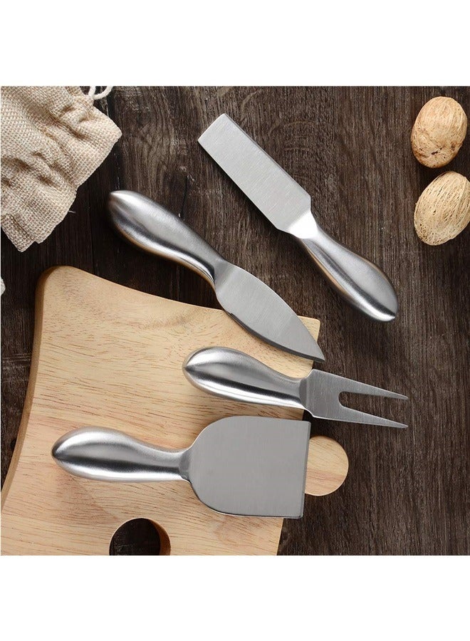 4 pcs Cheese Stainless Steel Buffet Colander Serving Cutter Fork Knife (Stainless Steel)  - Image 4
