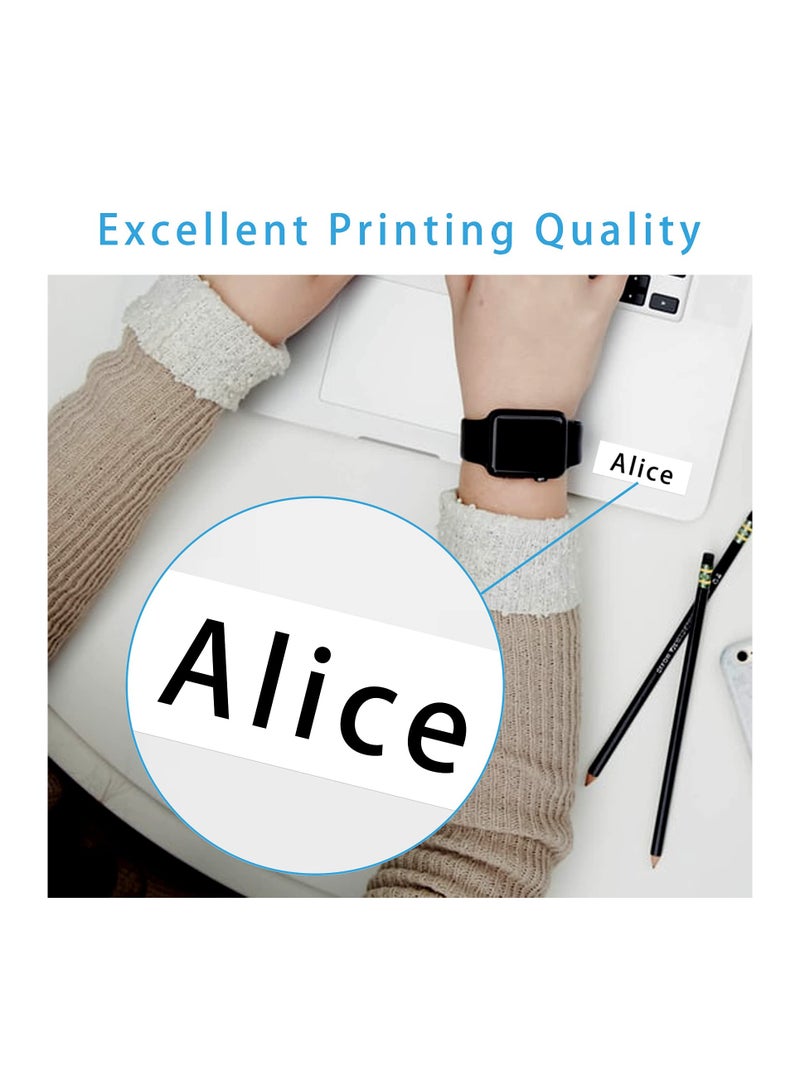 Captaintech Compatible Dymo LetraTag Label Tape Replacement, White Paper 12mm x 4m Refills 91200 S0721510, Black on White for LT-100H, LT-100T, QX50, XR, XM 2000 - 3-Pack - Image 2