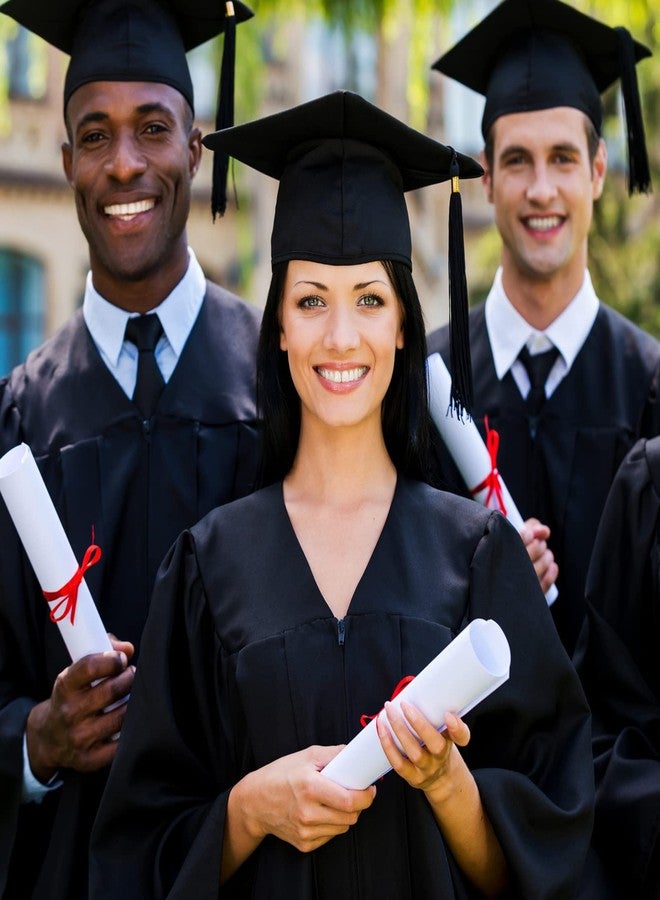 Hanaive 20 Pcs Black Graduation Cap 2026 Graduation Hat with Tassel Adult Sublimation Cap Bulk Elastic Brim Matte Adjustable for Men Women Bachelor Master College High School Ceremony - Image 4