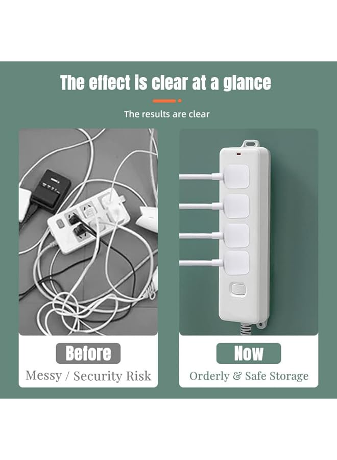 Green Tiger Extension Lead Holder, Self Adhesive Power Strip Wall Fixator, Seamless Punch-free Plug Sticker, Holder Moumt for Socket, WiFi Router, Belkin, Remote Control, Home Kitchen Office Supply(10 PCS) - Image 2