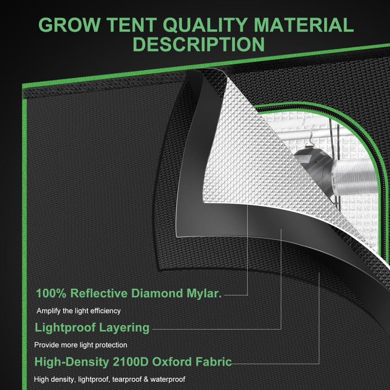 MELONFARM 2x2 Grow Tent, 24"x24"x32" Double Transparent Viewing Door Indoor Grow Tent, Growing Tent with High Reflective Mylar & Floor Tray, Plant Tent for Indoor Hydroponics Growing - Image 3