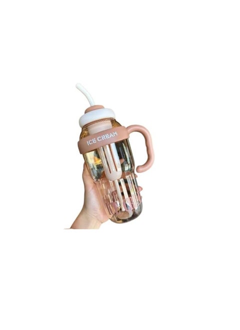 Water Bottle with Strong Handle - Practical and Comfortable Design OM (Brown)