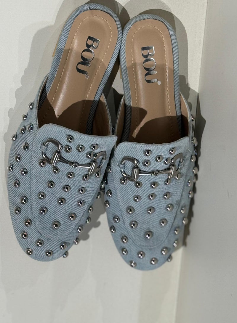 BOU CAMILA STUD MULES - Camila Stonewash - Image 2