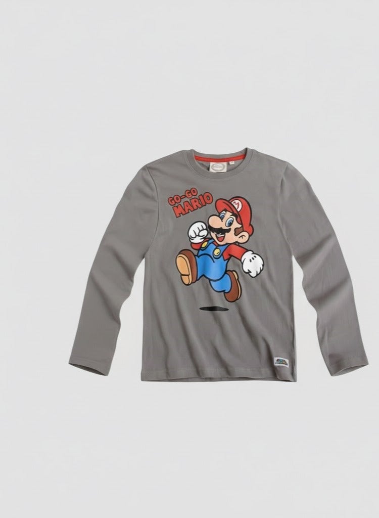 Nintendo Super Mario kart Nintendo world Boys Long Sleeve 100% cotton T-shirt by Kids TV - Image 1