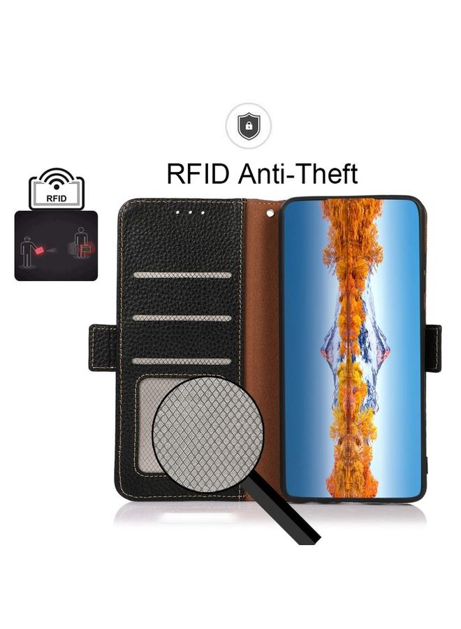 اس-توب جراب هاتف OPPO Reno5 A إصدار JP من KHAZNEH، جراب جلدي أصلي من الليتشي بمغناطيس جانبي بتقنية RFID - Image 4