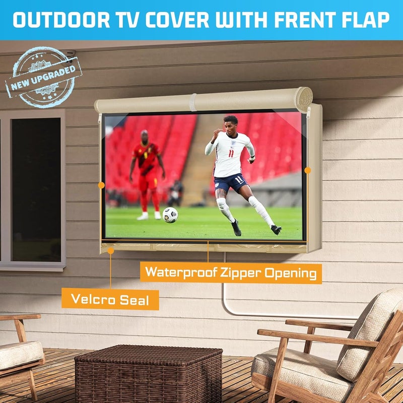 2win2buy Outdoor TV Cover 41 to 43 Inch Weatherproof Waterproof Outdoor Heavy Duty 600D Oxford TV Covers Outdoor TV Screen Protectors with Zippers for Flat Screen TV - Image 2