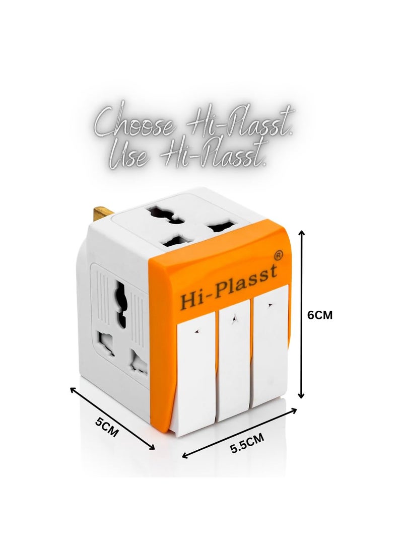 HI PLASST PINS N PLUGS HiPLASST UK Plug Multi Plug Adapter 13A Universal 3 Pin Multiplug Socket with Individual Switch TypeG Flat Pin Plug Converter for Travel to UK Hong Kong London Singapore Dubai Pack of 1  - Image 5