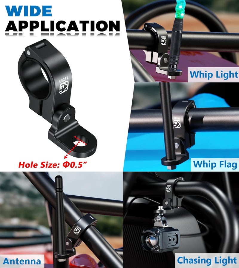 VAZESWIN ATV Whip Light Mounts - 2 PCS Adjustable Brackets - Image 5