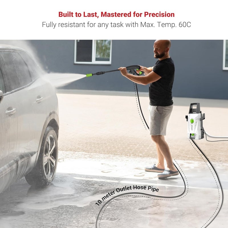Dylect ® 10M Outlet Hose Pipe for High Pressure Washer – Extra Length, Anti-Kink Design | Leakproof Heavy-Duty Pipe | Compatible with All Pressure Washers Only - Image 2