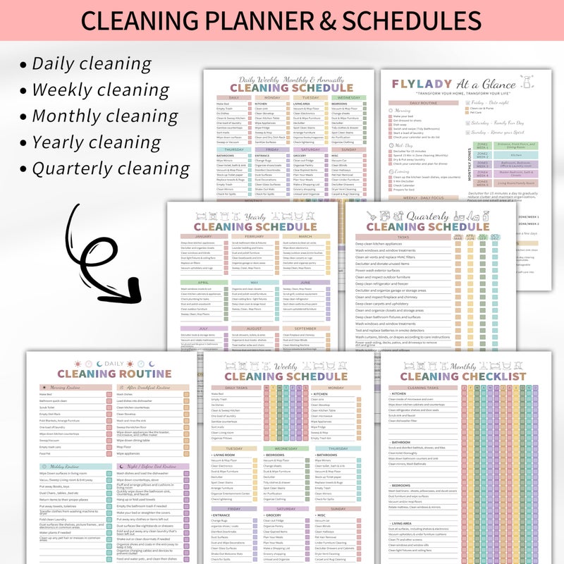 Kamoy Adhd Cleaning Planner for Adults Women, Cleaning Schedule and Checklist Organizer, Household Cleaning Planner with Daily/Weekly/Monthly Task,for Home, Family Cleaning Tasks, DIY Home Improvement - Black - Image 4