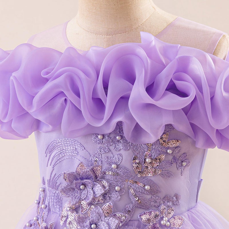 Kidinix Flower Girl Dresses Lace Embroidery Off The Shoulder Tulle Dress Communion Pageant Wedding Dance Gown - Image 5