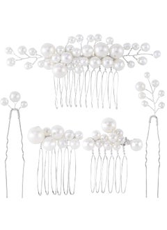 ANCIRS ANCIRS 3 Pack Pearl Bride Wedding Hair Comb  2 Pack Silver Bridal Side Hair Pins for Women  Girls 