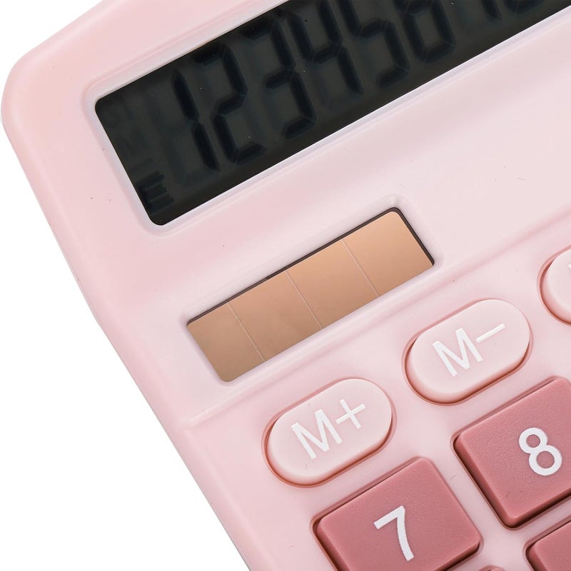 4 Pack Basic Calculators, Handheld Desktop Standard Calculators, Solar Battery Dual Power 12 Digit Desk Calculator with Large LCD Display and Big Sensitive Button for Office School Pink Blue - Image 5
