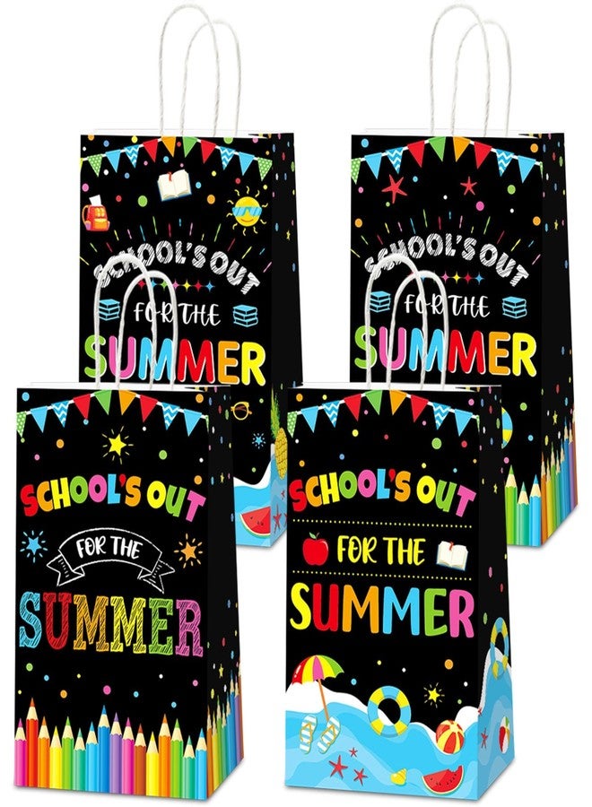 CHUNNIN 12pcs End of School Year Party Gift Bags Class Summer Party Favors School's Out Candy Treat Goodie Bags for Kids Summer Tropical Beach Pool Birthday Classroom Decoration Supplies - Image 1