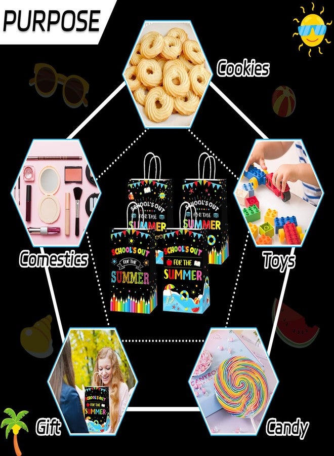 CHUNNIN 12pcs End of School Year Party Gift Bags Class Summer Party Favors School's Out Candy Treat Goodie Bags for Kids Summer Tropical Beach Pool Birthday Classroom Decoration Supplies - Image 3