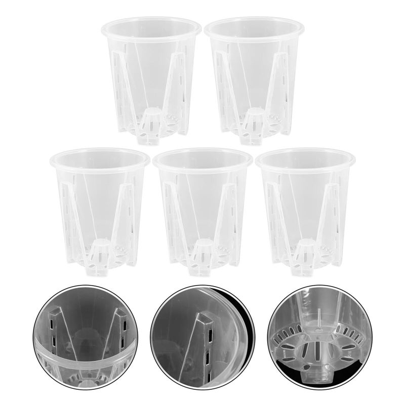 5Pcs Plastic Orchid Planter Pots With Drainage For Succulents Indoor Outdoor - Image 5