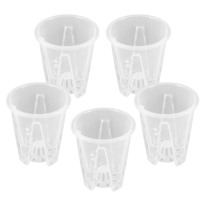 5Pcs Plastic Orchid Planter Pots With Drainage For Succulents Indoor Outdoor - Image 2