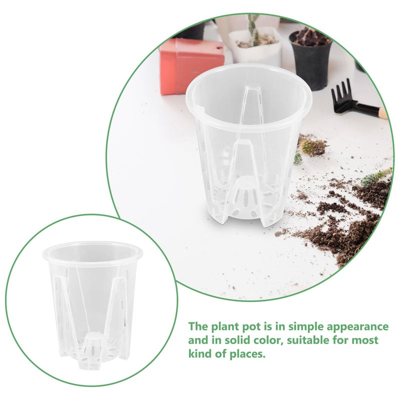 5Pcs Plastic Orchid Planter Pots With Drainage For Succulents Indoor Outdoor - Image 4