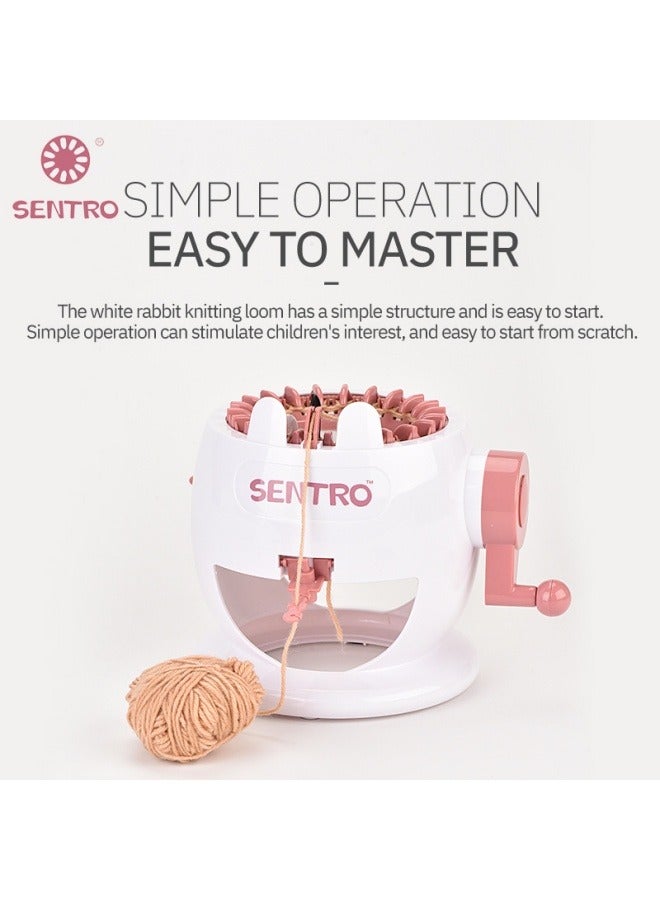 سينترو قليلا الأبيض أرنب الصوف آلة الحياكة 22 محبوك سترة الأطفال الكبار آلة الحياكة اليدوية - Image 3