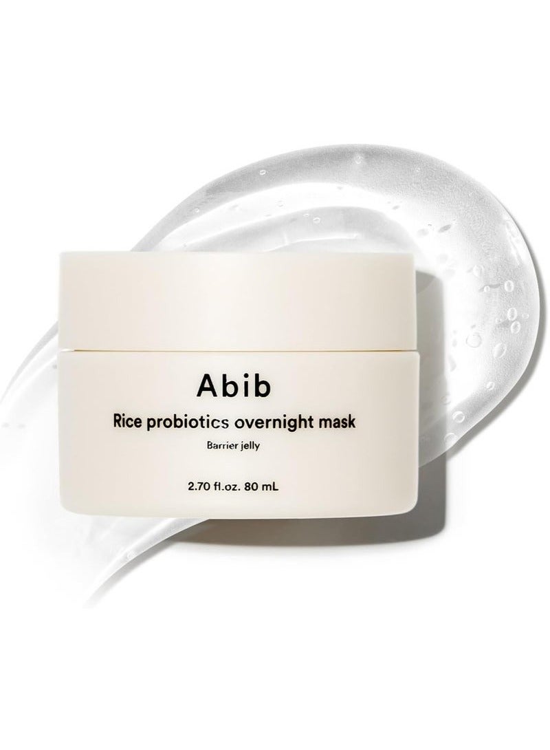 abib Rice Probiotics Overnight Mask Barrier Jelly 2.7 fl oz I Moisturizer for Slugging Intensive Hydrating Nourishing Face Sleep Sleeping Mask for Korean Skin Care jelly eye cream clay mask glass skin - Image 1
