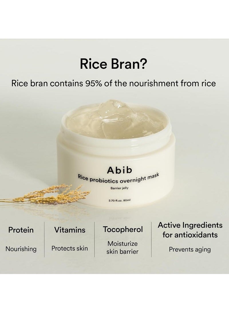 abib Rice Probiotics Overnight Mask Barrier Jelly 2.7 fl oz I Moisturizer for Slugging Intensive Hydrating Nourishing Face Sleep Sleeping Mask for Korean Skin Care jelly eye cream clay mask glass skin - Image 4