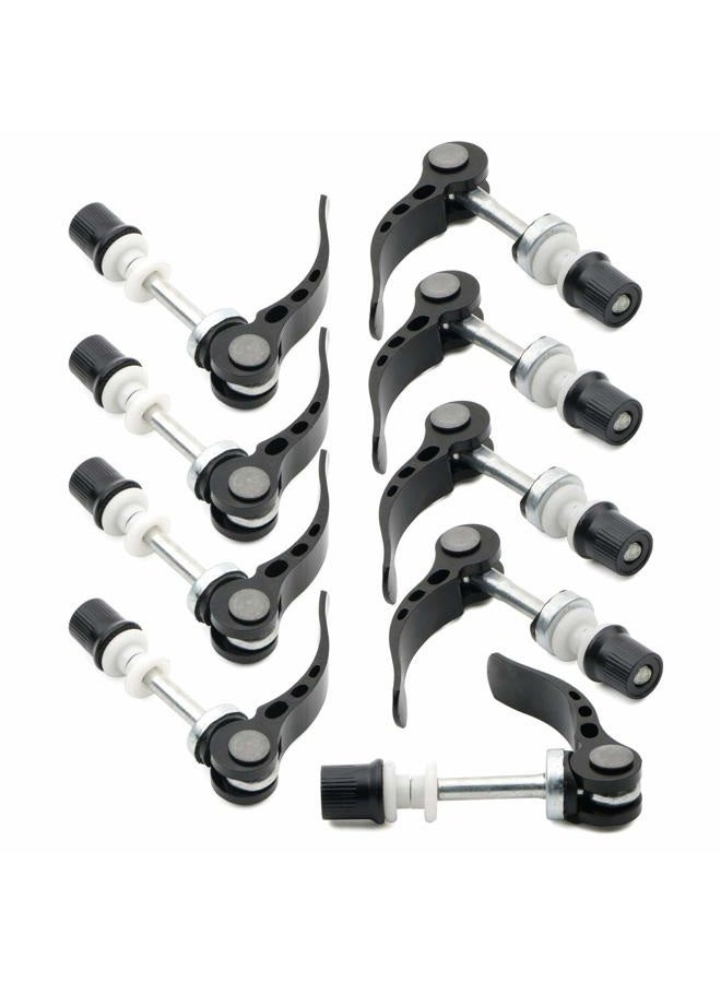 Rowiz Blue/Black Aluminum Alloy Bike Seat Post Clamp, M6 × 65mm Bicycle Binder Clamp Bolt Seat Post Quick Release Pin, Pack of 10 - Image 1