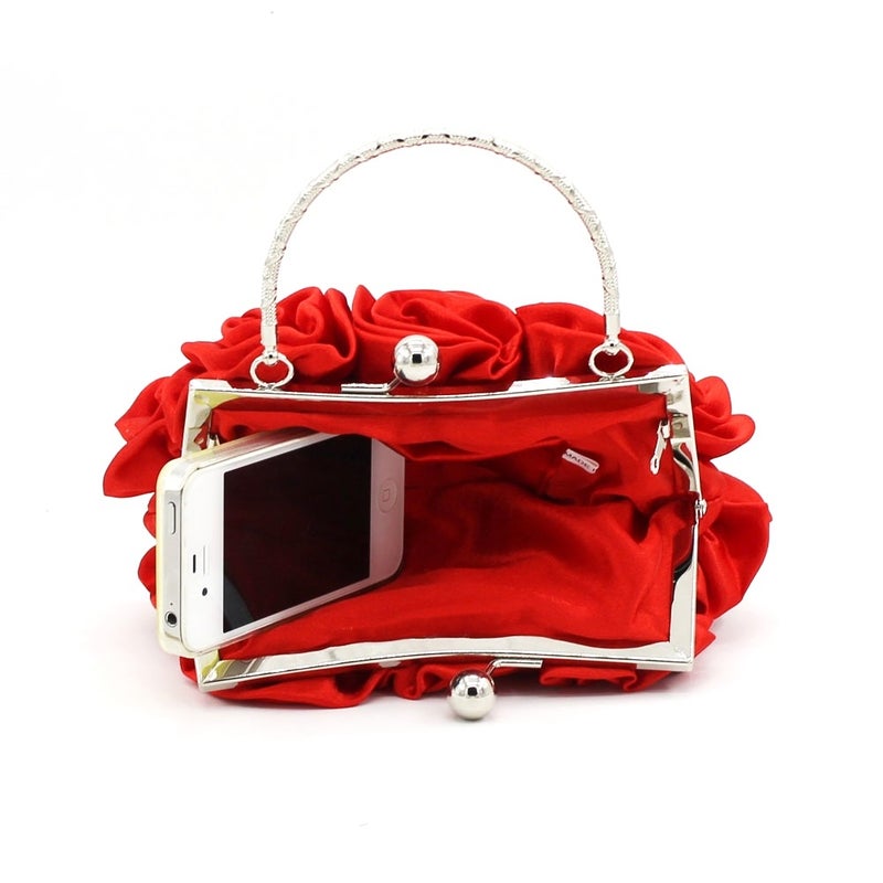 New Sweet Lady Hand-Held Rose Bag, Evening Bag, Bride And Bridesmaid Bag, Hand Bag, Cross-Body Bag (Large Size) - Image 3