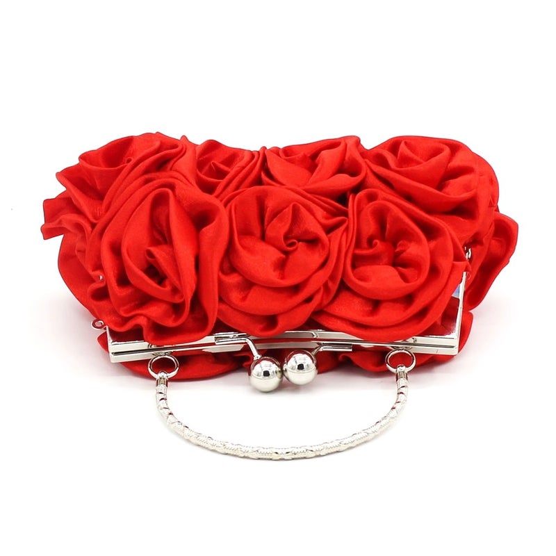 New Sweet Lady Hand-Held Rose Bag, Evening Bag, Bride And Bridesmaid Bag, Hand Bag, Cross-Body Bag (Large Size) - Image 5