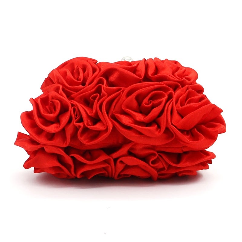 New Sweet Lady Hand-Held Rose Bag, Evening Bag, Bride And Bridesmaid Bag, Hand Bag, Cross-Body Bag (Large Size) - Image 4