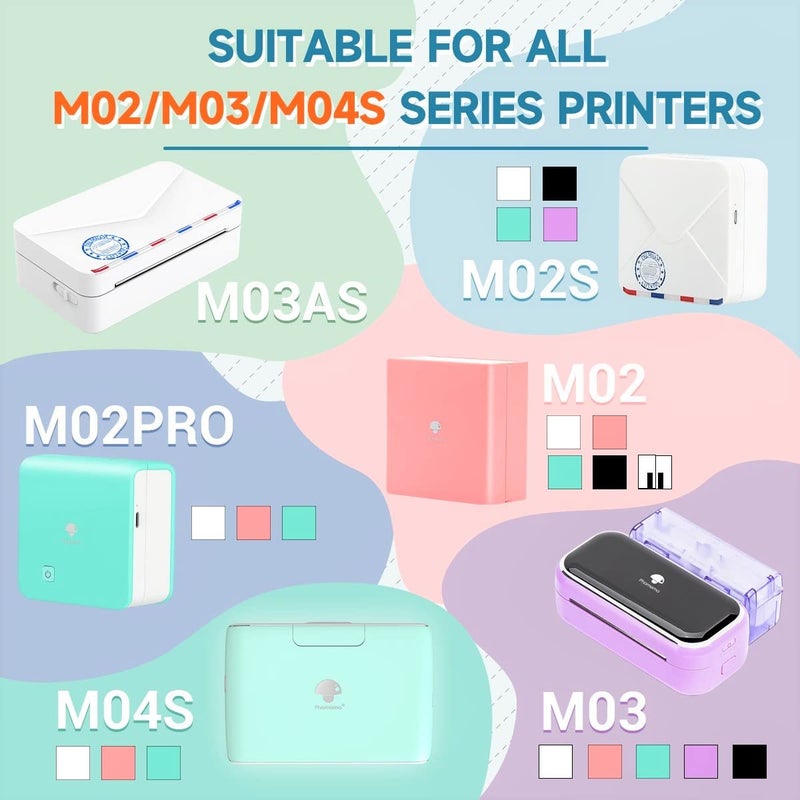 Phomemo Adhesive Thermal Sticker Paper,White/Transparent/Semi-Transparent Thermal Printer,for Phomemo M02/T02/M02 Pro/M02S/M03/M03AS/M04S Bluetooth Thermal Pocket Printer, 50mm-53mm Width - Image 3